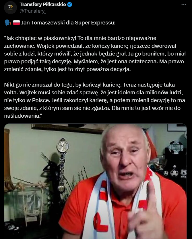 Jan Tomaszewski UDERZA w Wojciecha Szczęsnego po powrocie z emerytury! O.o